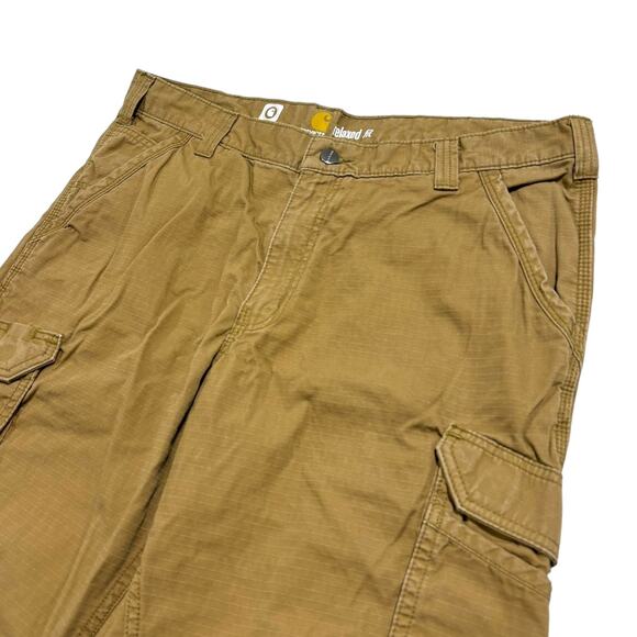 Carhartt Pants Men’s 36x30 Cargo Ripstop Relaxed Fit Tan Work Cotton Khaki - Picture 2 of 6